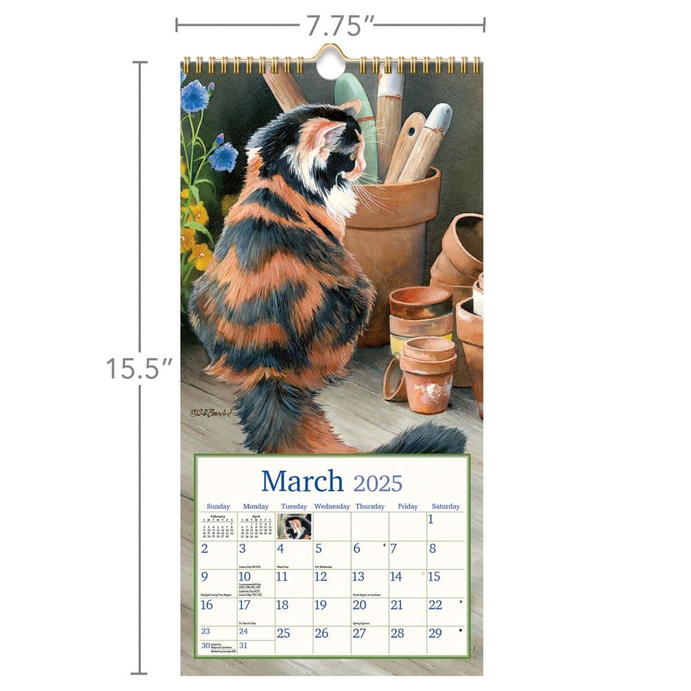 Cats in the Country 2025 Vertical Wall Calendar by Susan Bourdet_ALT5