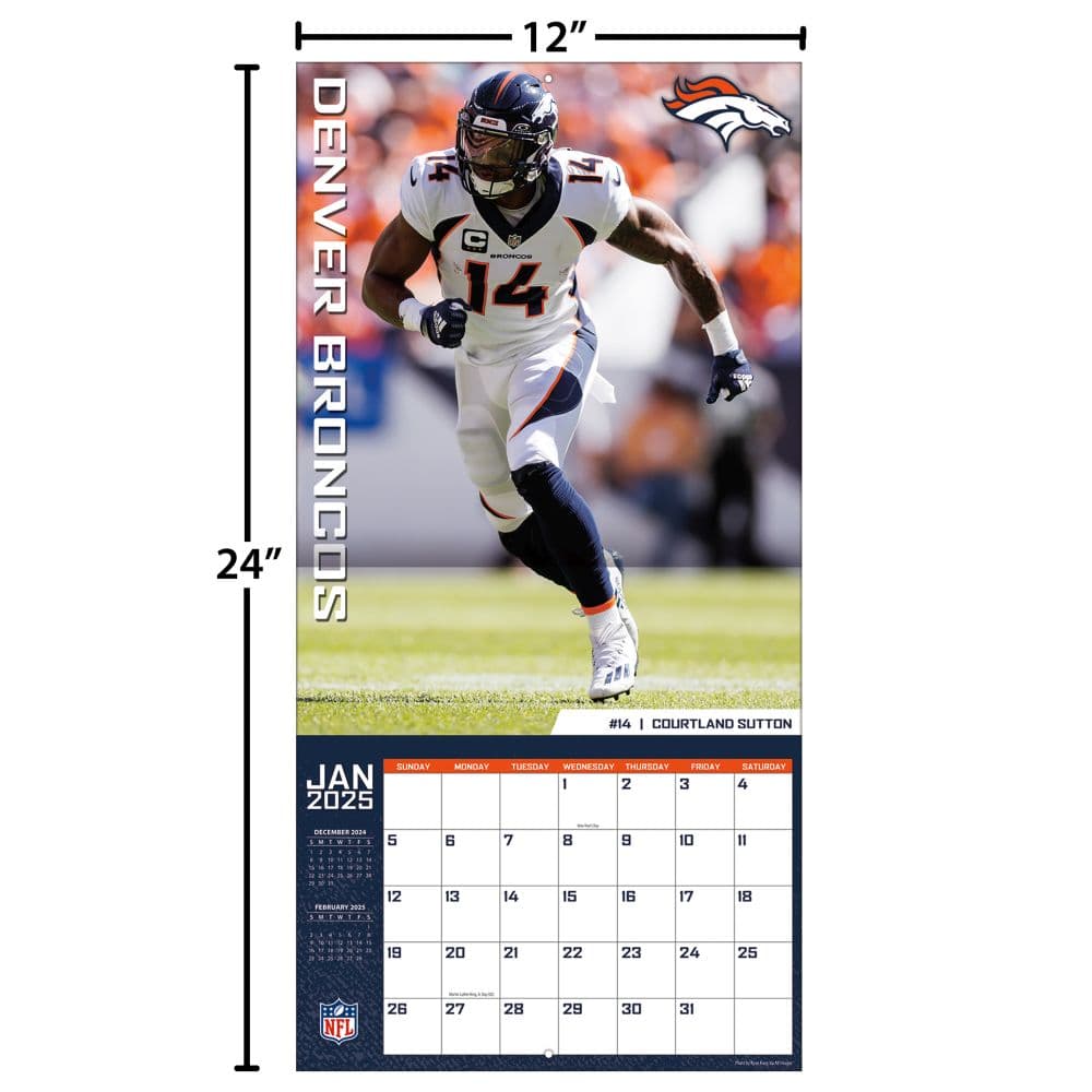 NFL Denver Broncos 2025 Wall Calendar Fifth Alternate Image width=&quot;1000&quot; height=&quot;1000&quot;