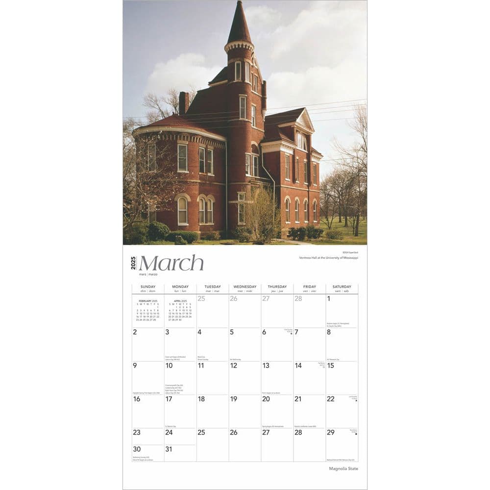 Magnolia State Mississippi 2025 Wall Calendar