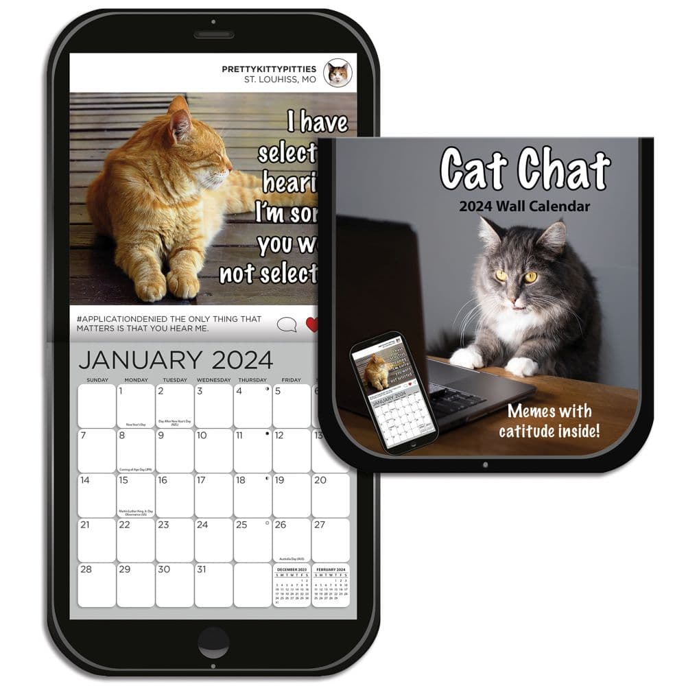 Cat Chat 2024 Mini Wall Calendar Fourth Alternate Image width=&quot;1000&quot; height=&quot;1000&quot;