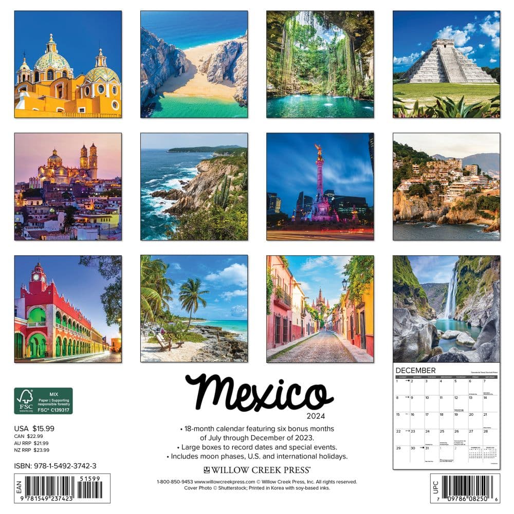 Mexico 2024 Wall Calendar