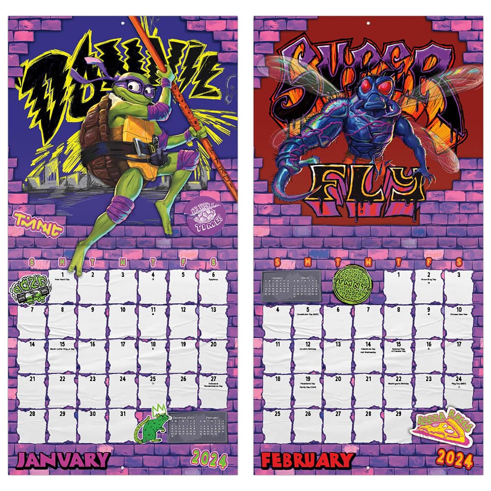 TMNT Mutant Mayhem 2024 Wall Calendar