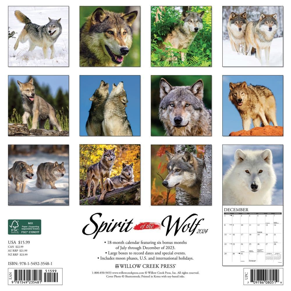 Wolves 2024 Wall Calendar - Calendars.com