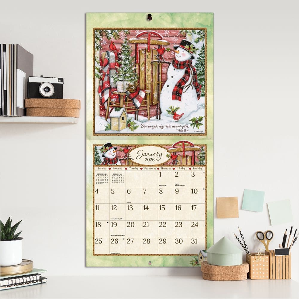 Blessings 2026 Wall Calendar, 12'' X 12'', 12-Month Calendar with Wire-O Binding