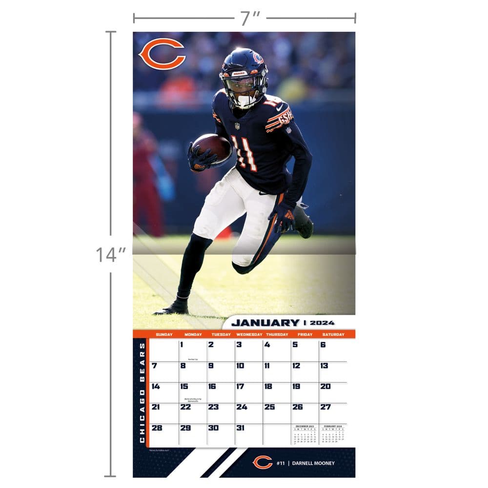 Chicago Bears 2024 Mini Wall Calendar