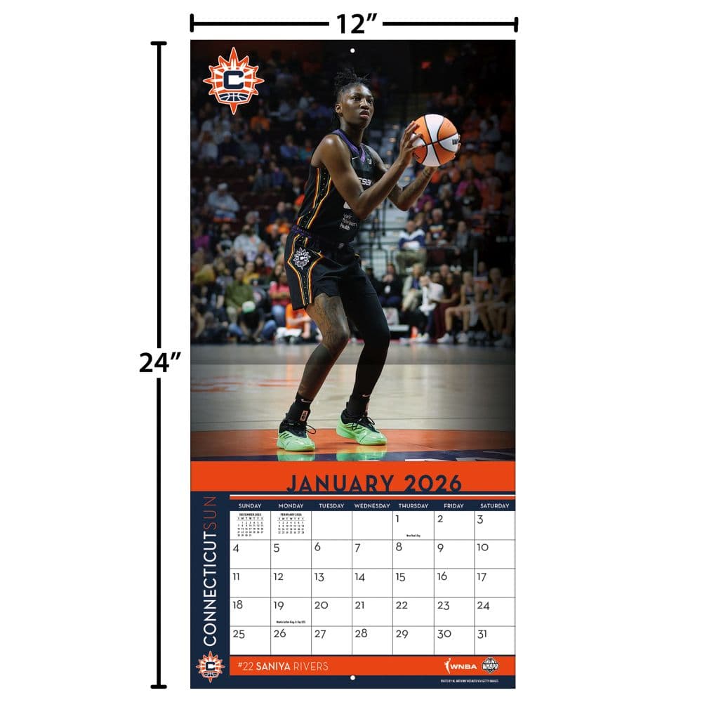 WNBA Connecticut Sun 2026 Wall Calendar Fourth Alternate Image