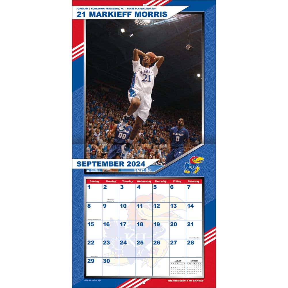 Kansas Jayhawks 2025 Wall Calendar_ALT1