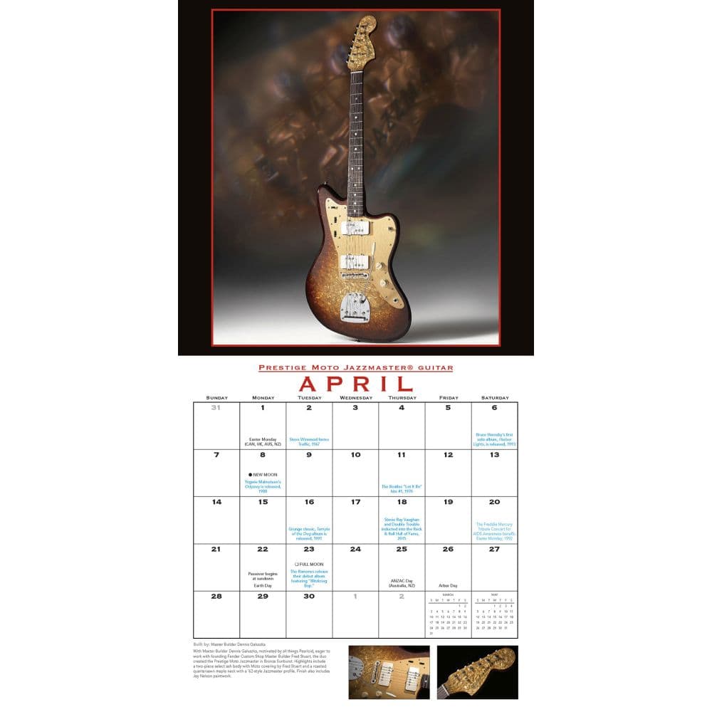 Fender Guitar 2025 Wall Calendar