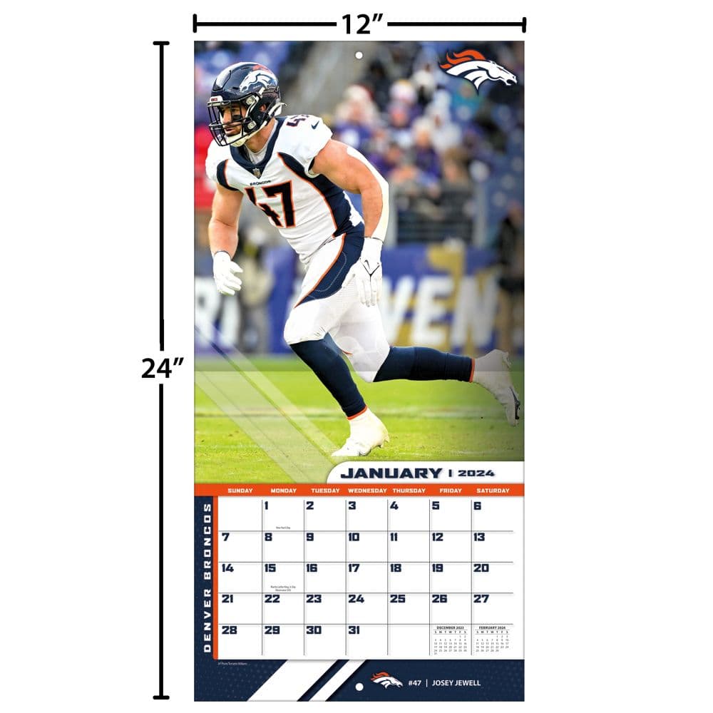 Denver Broncos 2024 Wall Calendar