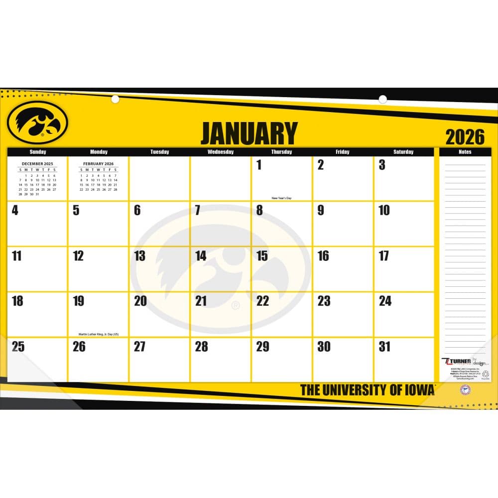 image Iowa Hawkeyes 2026 Desk Pad 17" X 11"