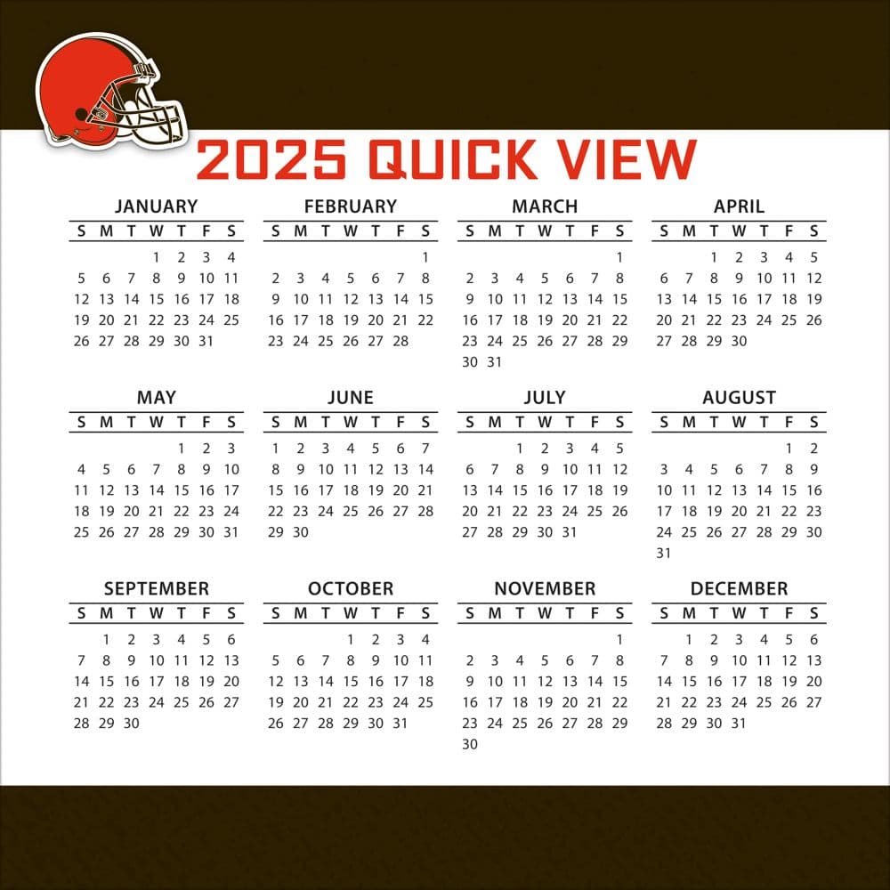 NFL Cleveland Browns 2025 Desk Calendar Third Alternate Image