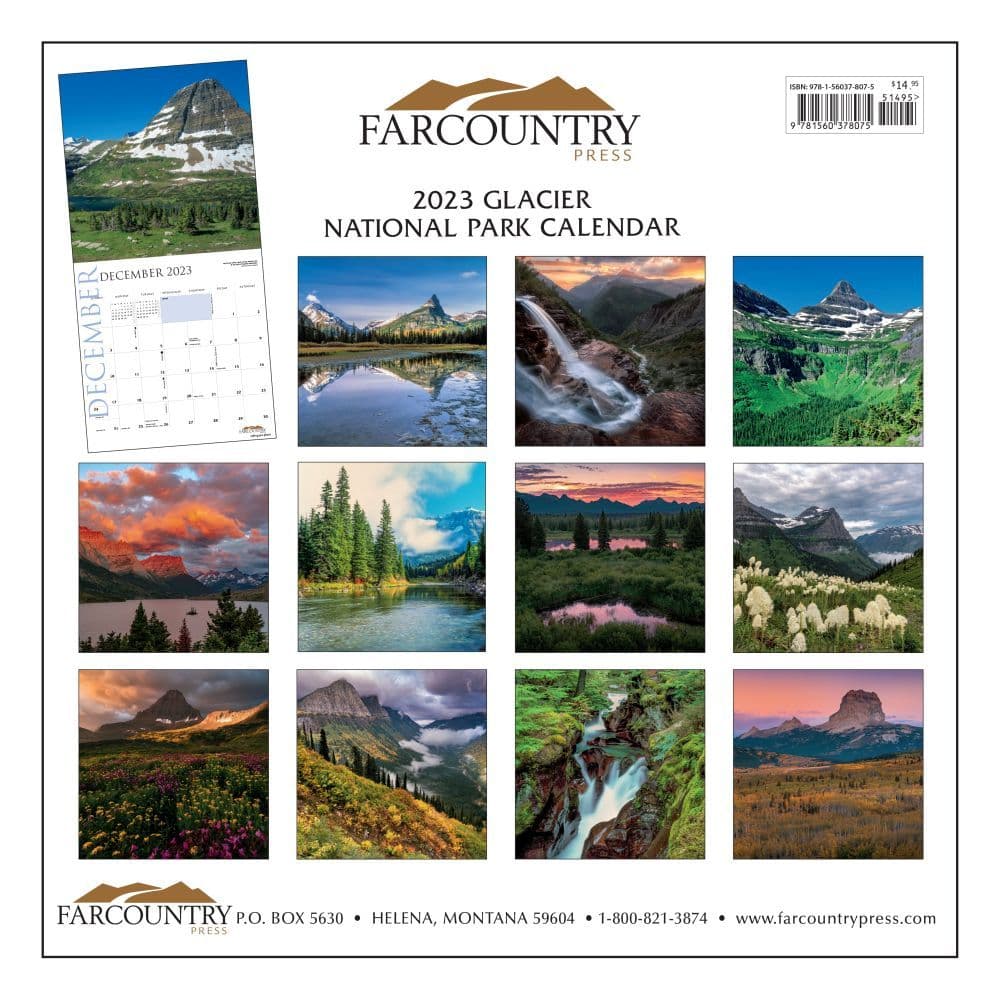 National Parks Calendar 2023 Glacier National Park 2023 Wall Calendar