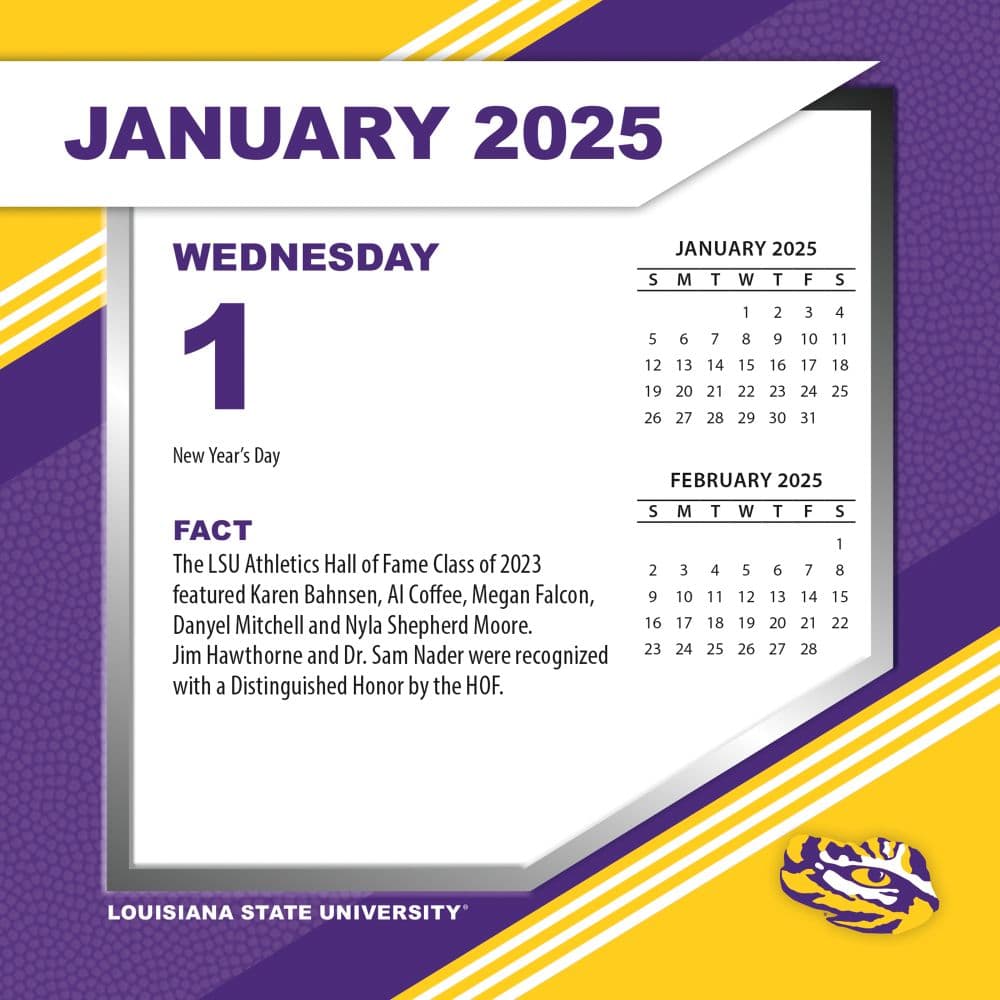 COL LSU Tigers 2025 Desk Calendar First Alternate Image