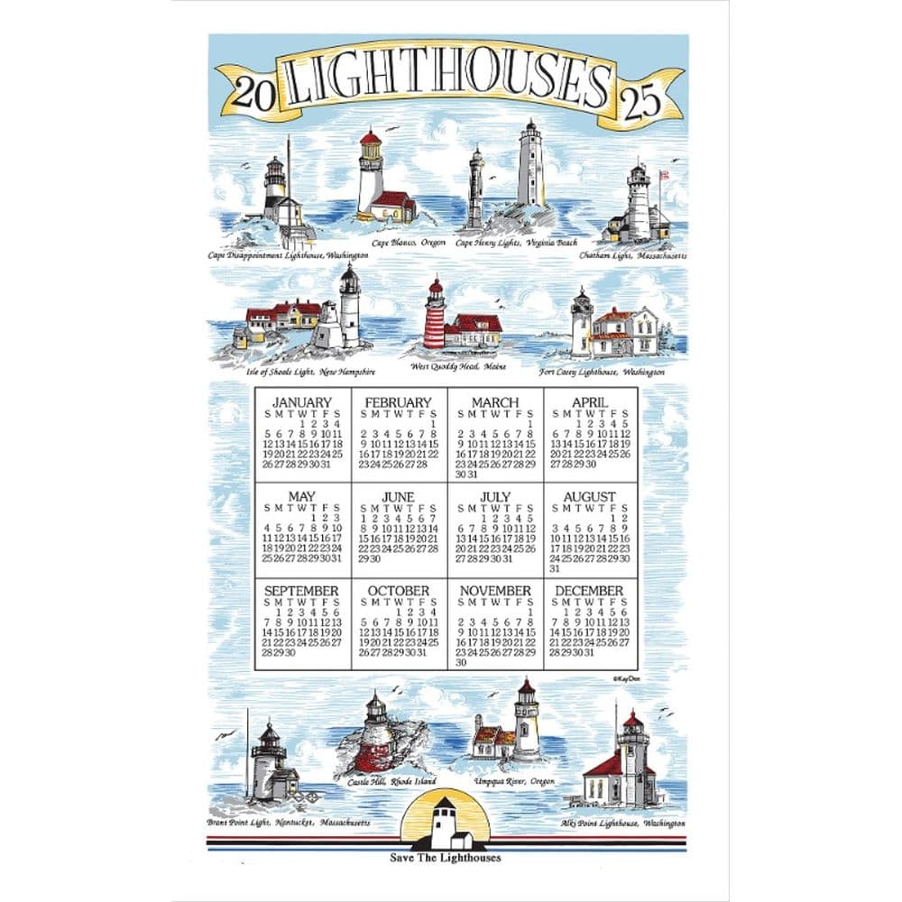 image Lighthouses 2025 Calendar Towel Main Image