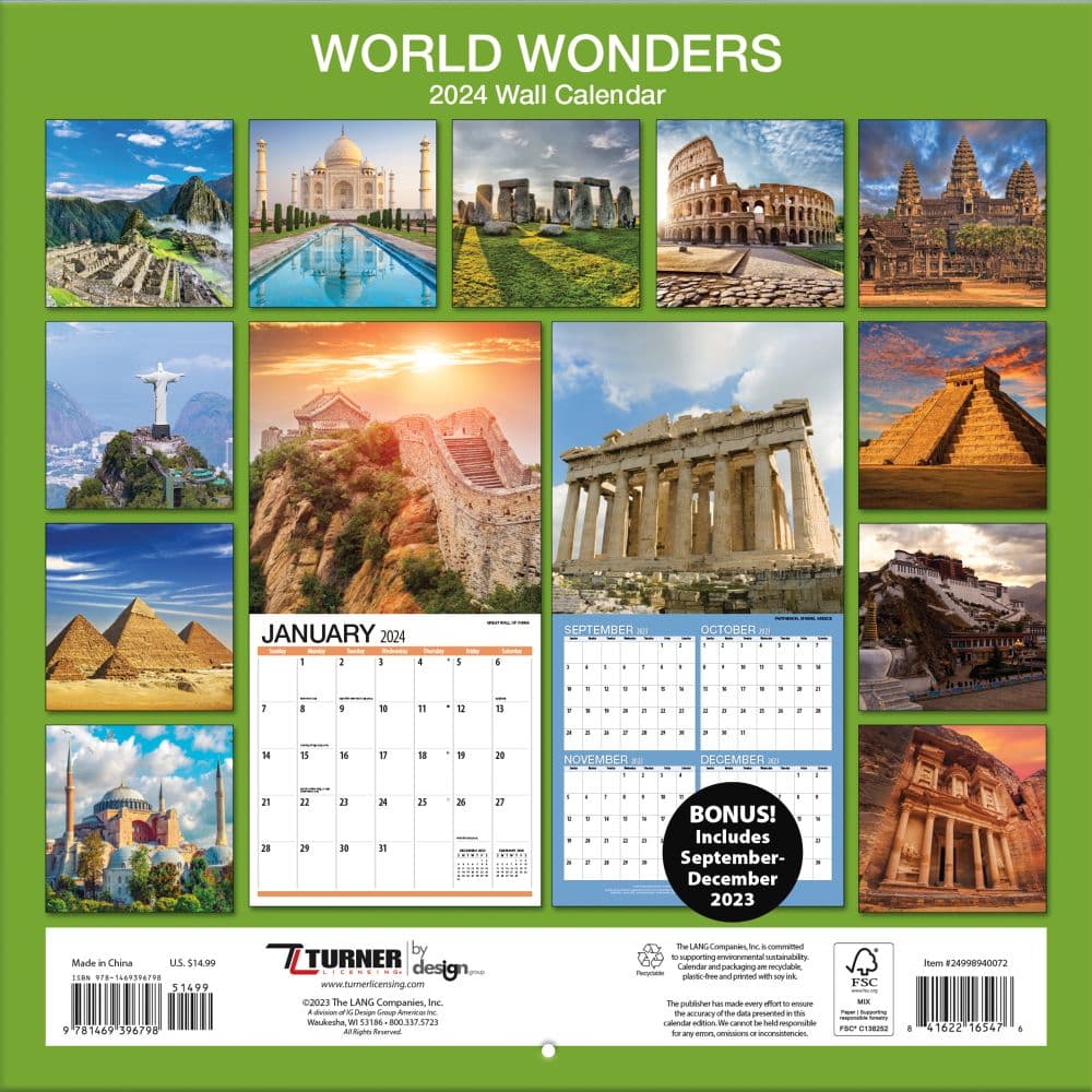 World Wonders Photo 2024 Wall Calendar