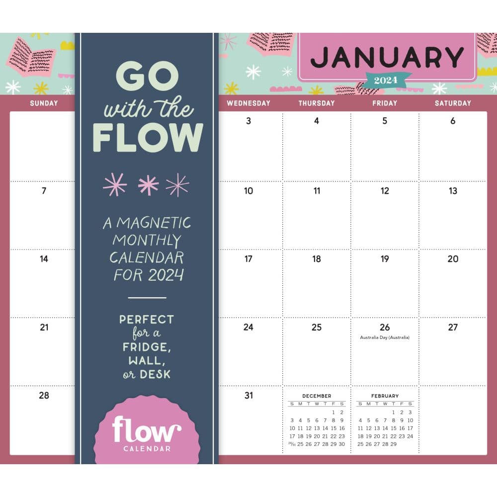 Go With the Flow a Mindful Magnetic 2024 Wall Calendar Main Image