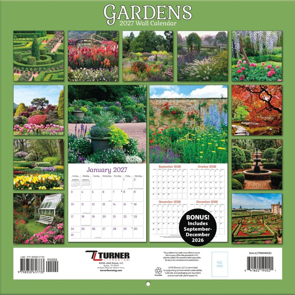 Gardens 2027 Wall Calendar First Alternate Image