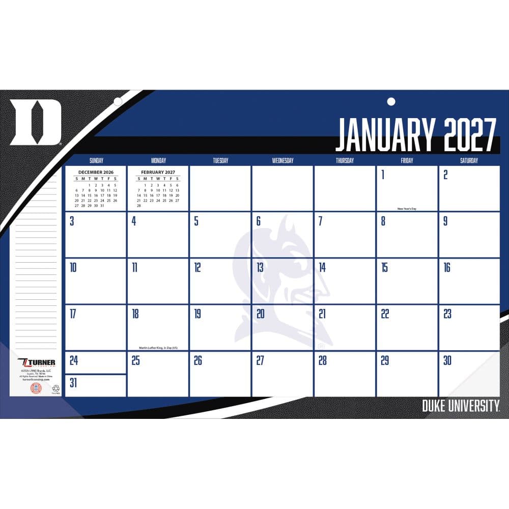 Duke Blue Devils 2027 Desk Pad 17" X 11" First Alternate Image