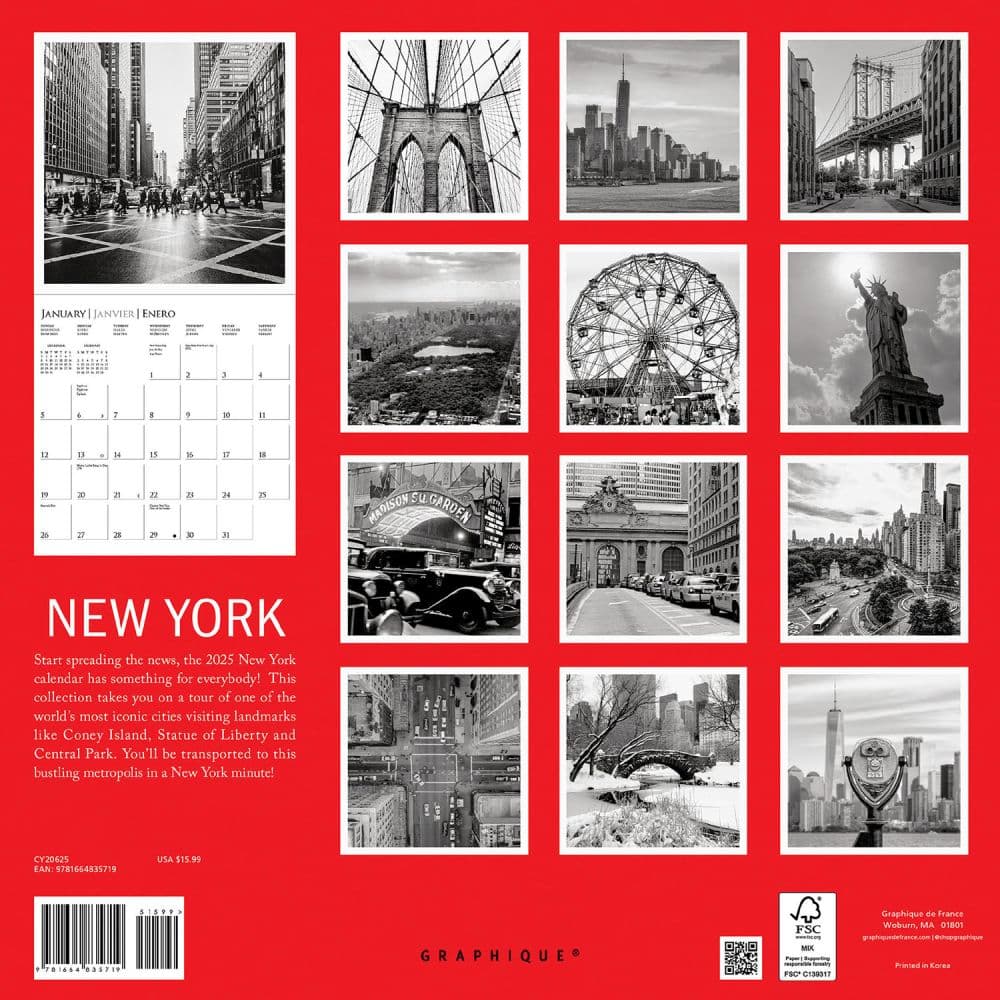 New York 2025 Wall Calendar First Alternate Image width=&quot;1000&quot; height=&quot;1000&quot;