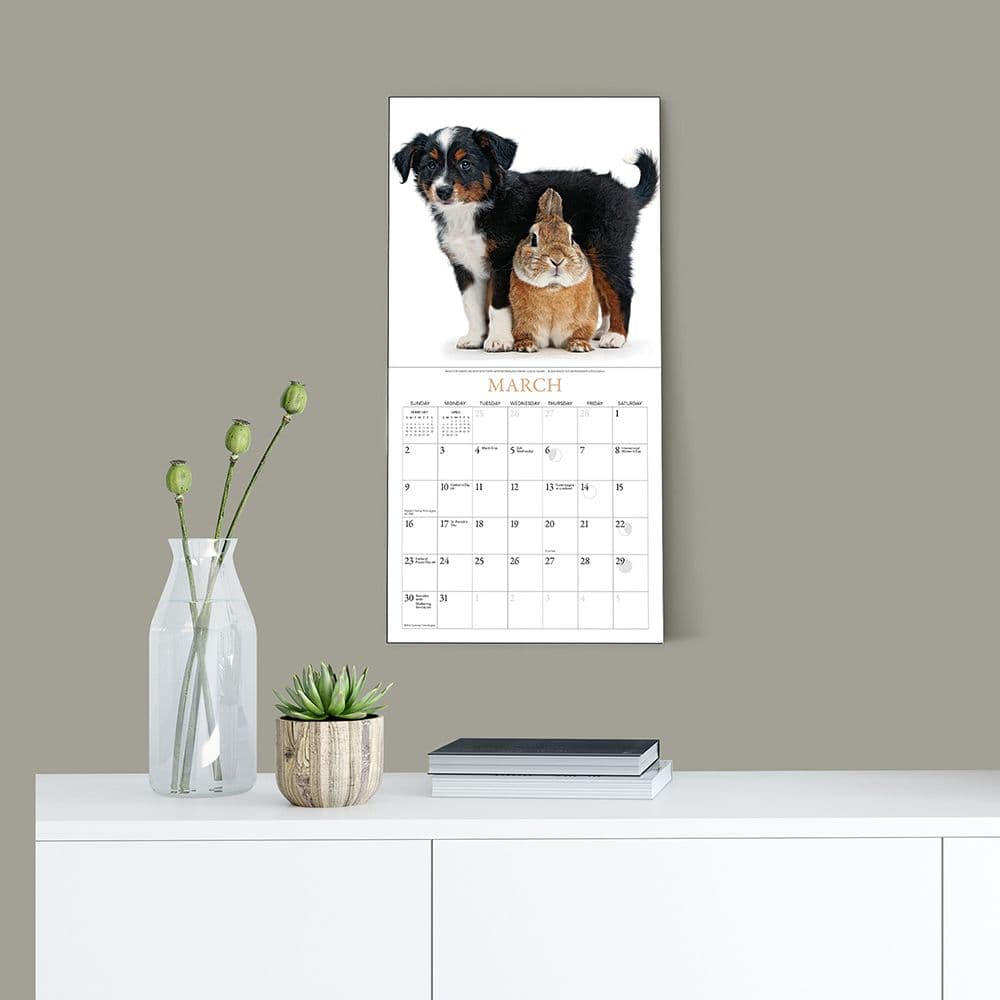 Puppies and Friends 2025 Mini Wall Calendar Fourth Alternate Image width="1000" height="1000"