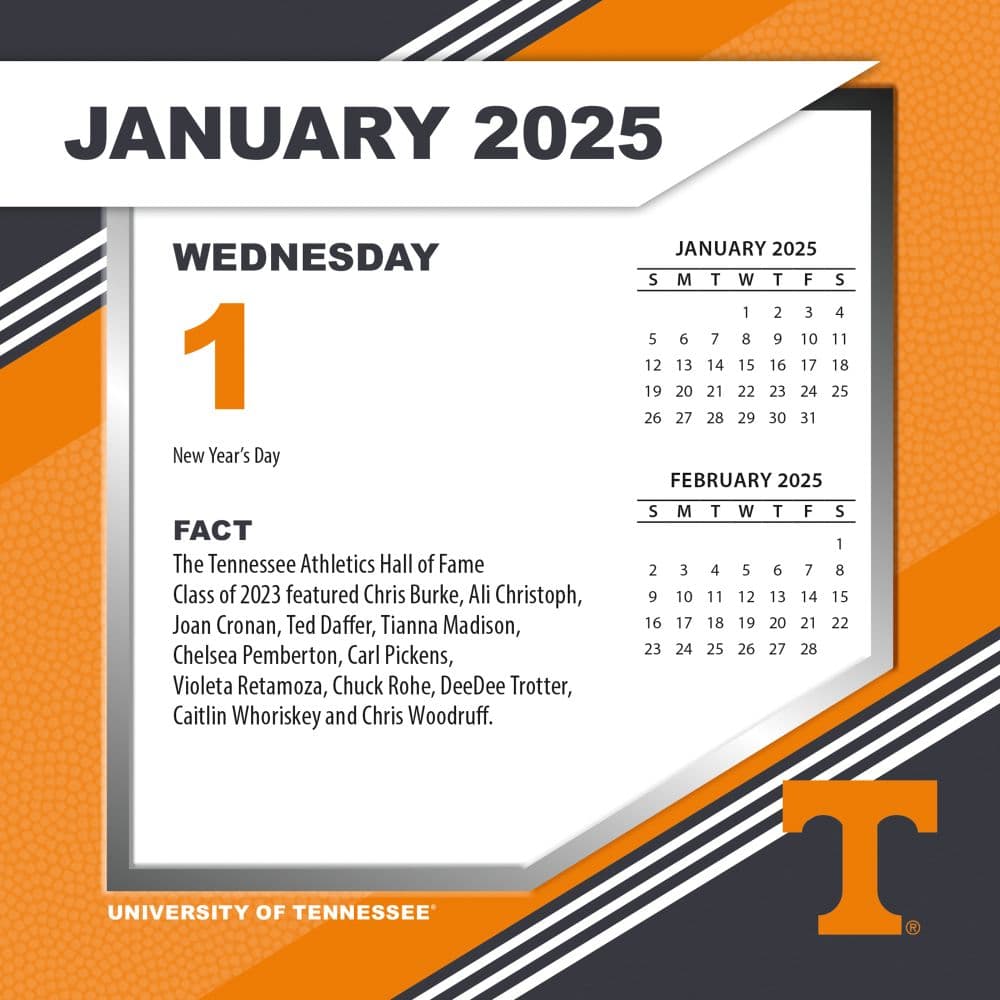 COL Tennessee Volunteers 2025 Desk Calendar interior