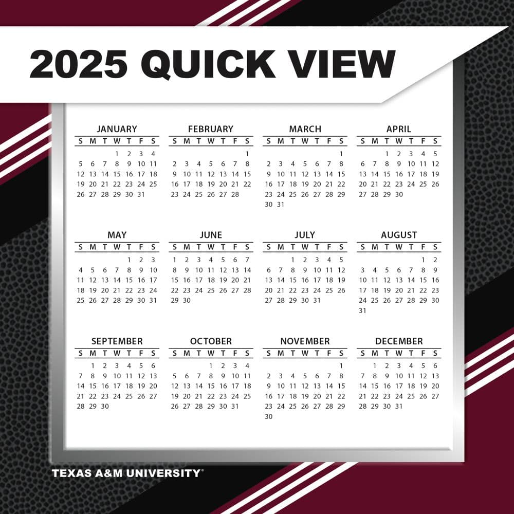 Texas A and M Aggies 2025 Desk Calendar Alt4