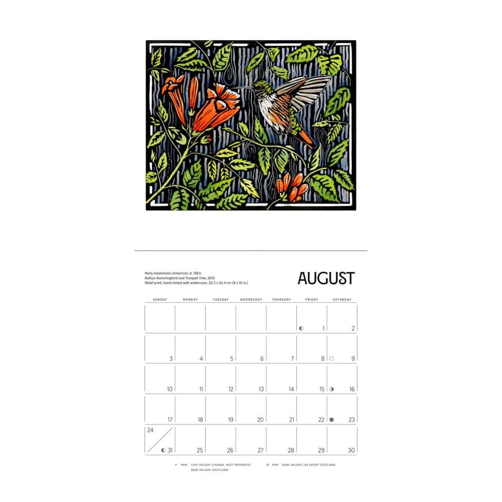 Birds and Blooms Hashimoto 2025 Mini Wall Calendar Alt3