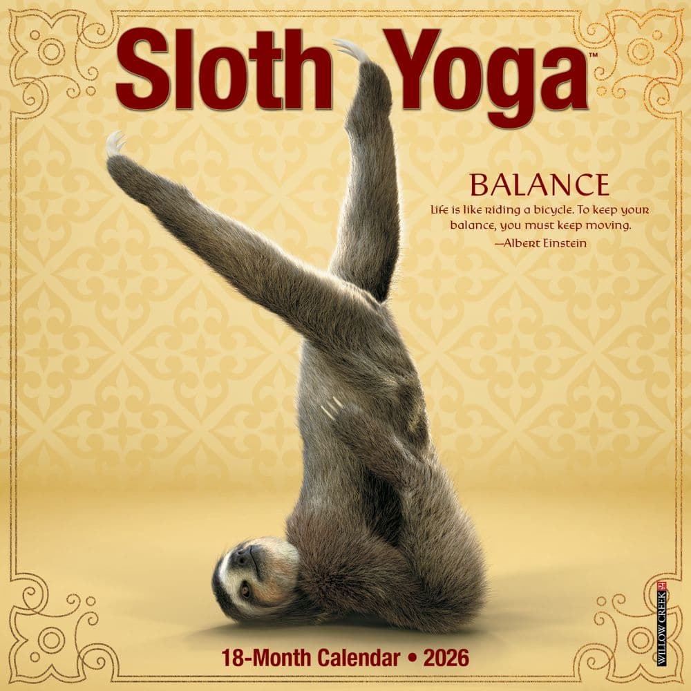 Sloth Yoga 2026 Mini Wall Calendar Main Image