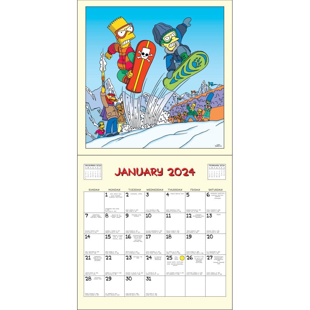 Simpsons 2025 Wall Calendar