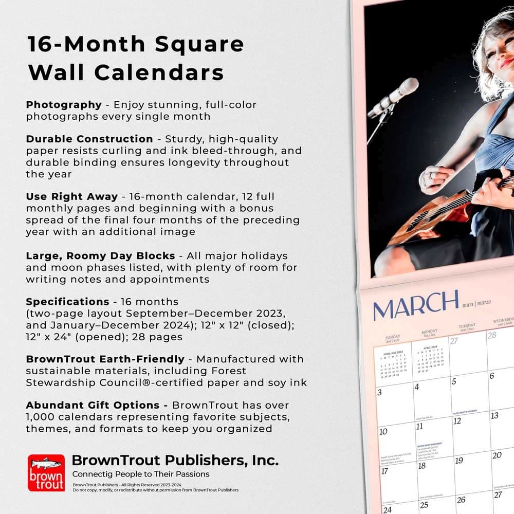 Taylor Swift 2024 Wall Calendar Alternate Image 4