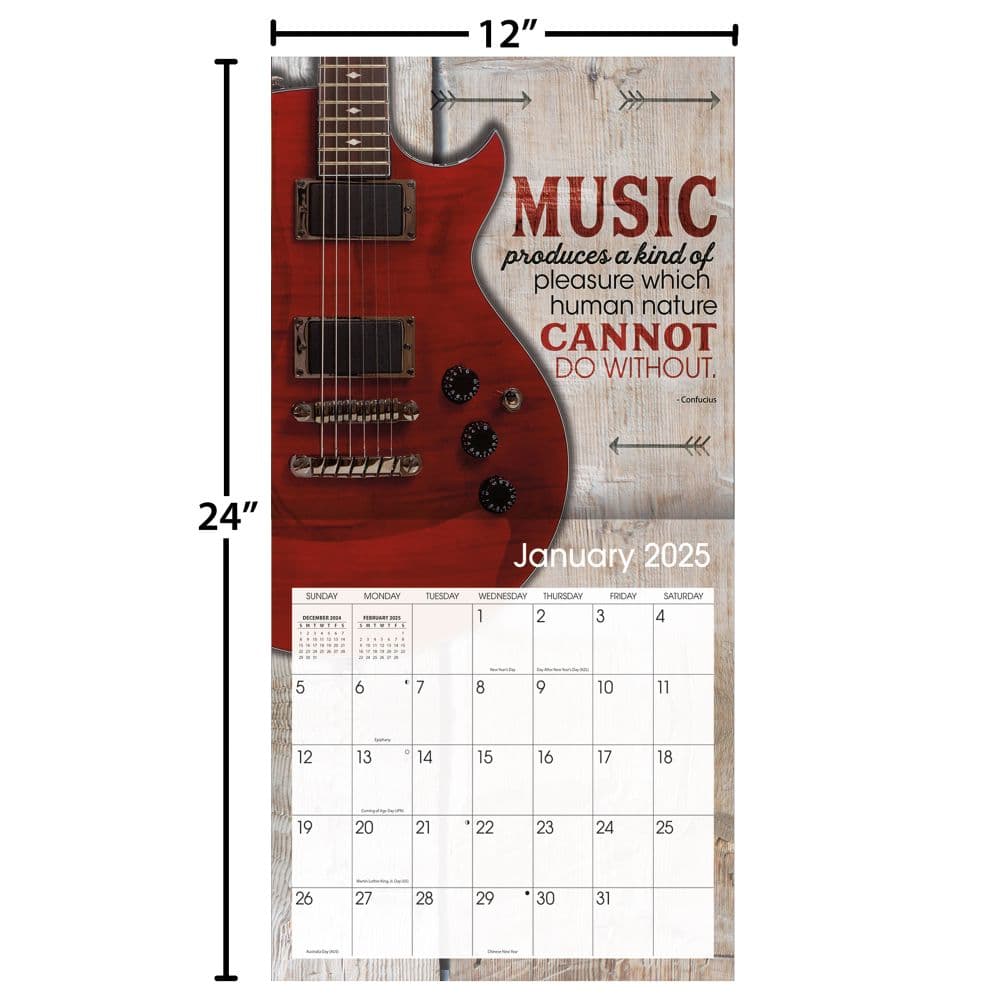 Guitars 2025 Wall Calendar Alt5