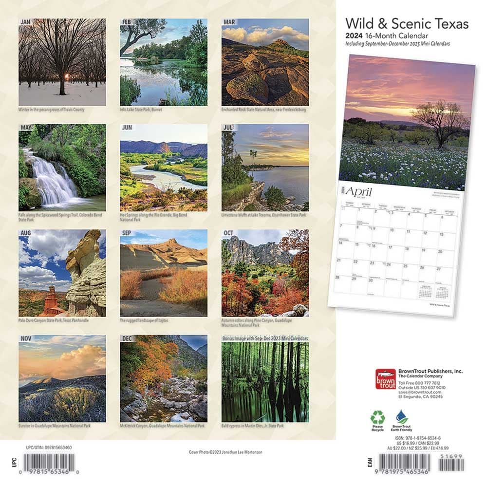 Texas Wild and Scenic 2024 Wall Calendar