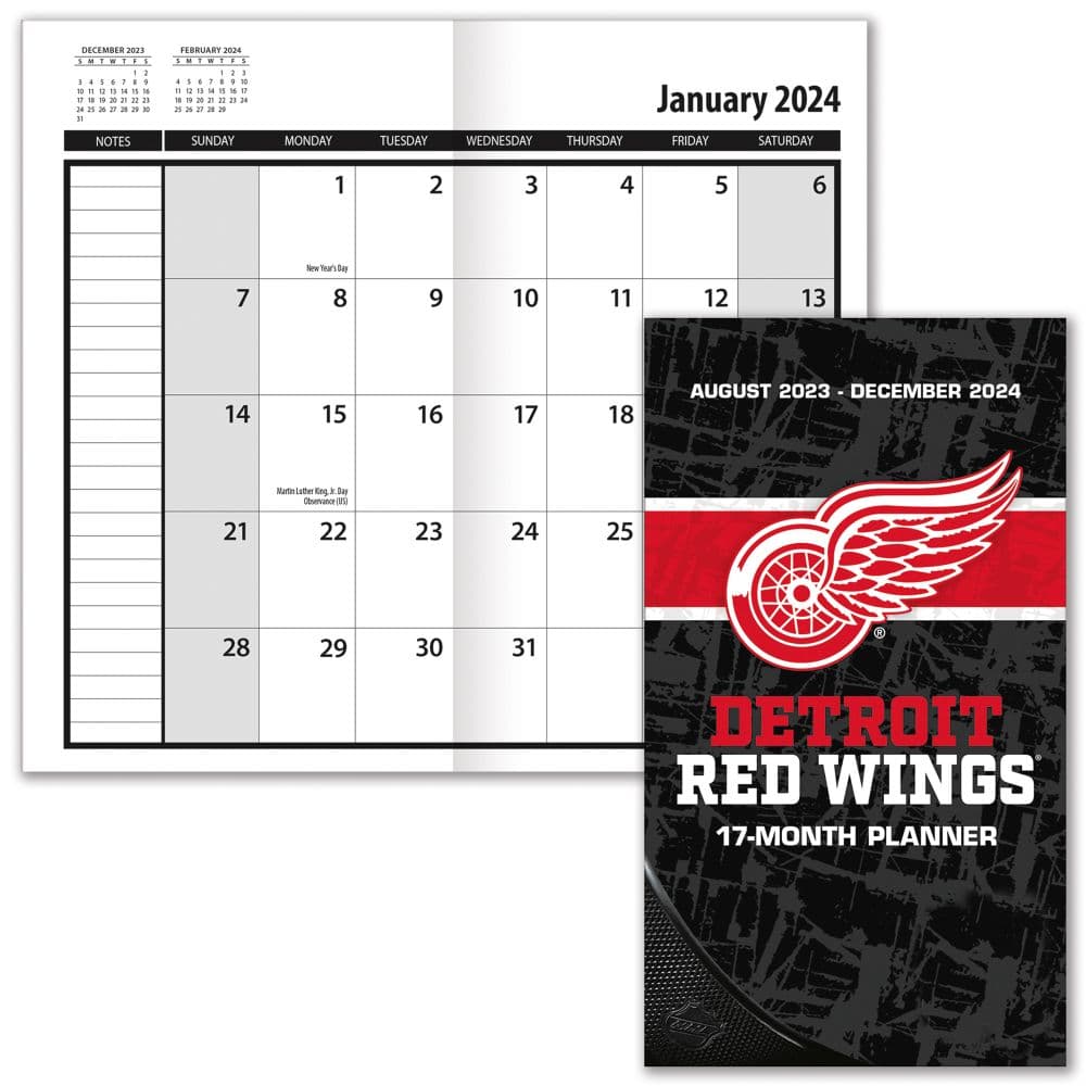 Detroit Red Wings 17 Month 2024 Pocket Planner