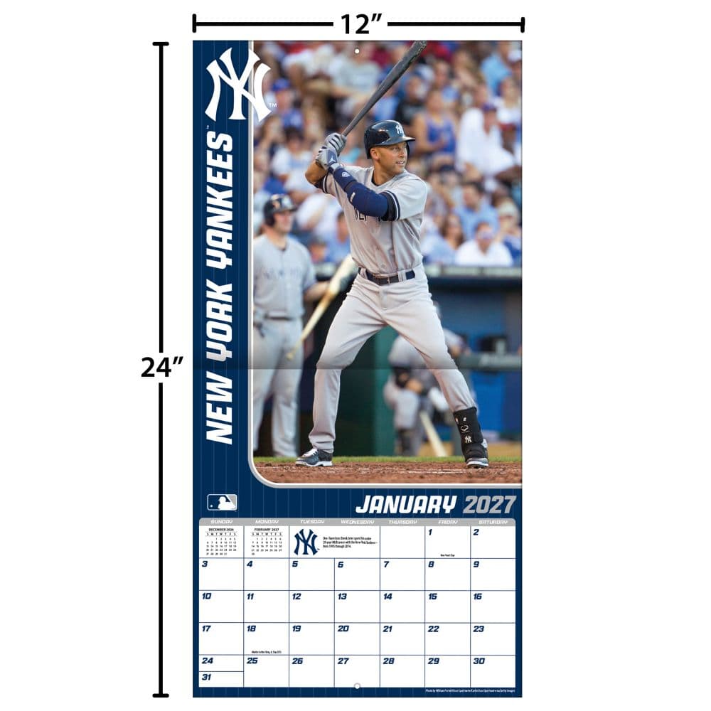 MLB New York Yankees Derek Jeter 2027 Wall Calendar Fourth Alternate Image