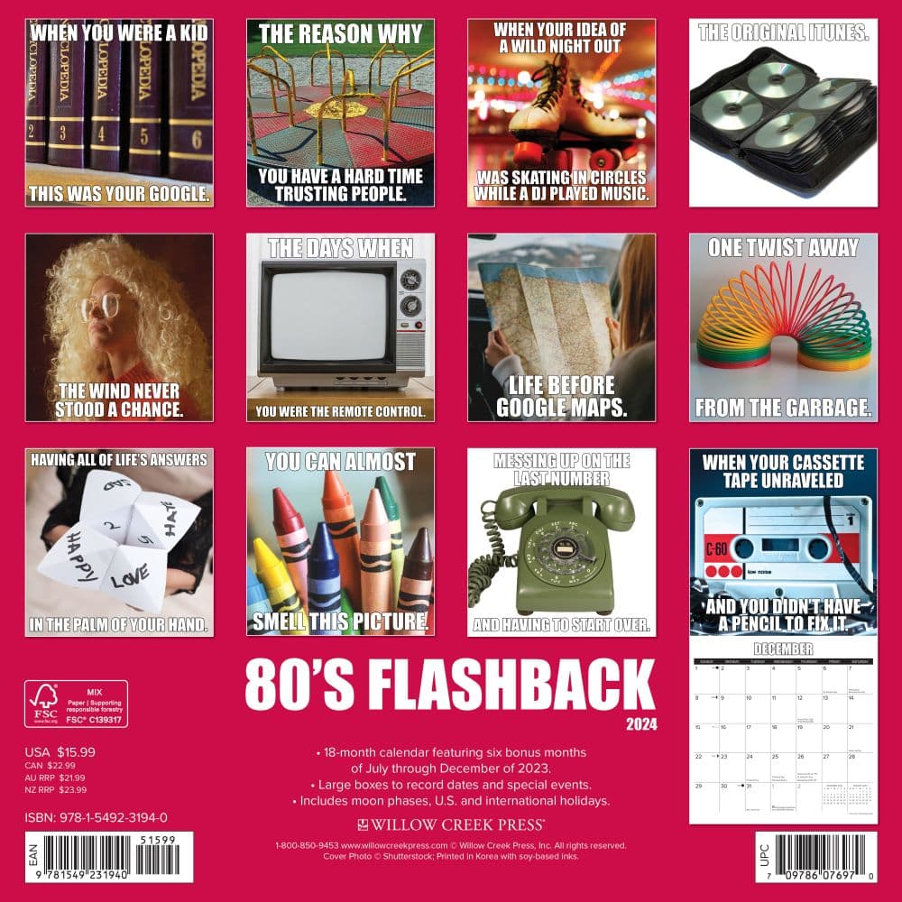 80s Flashback 2024 Wall Calendar