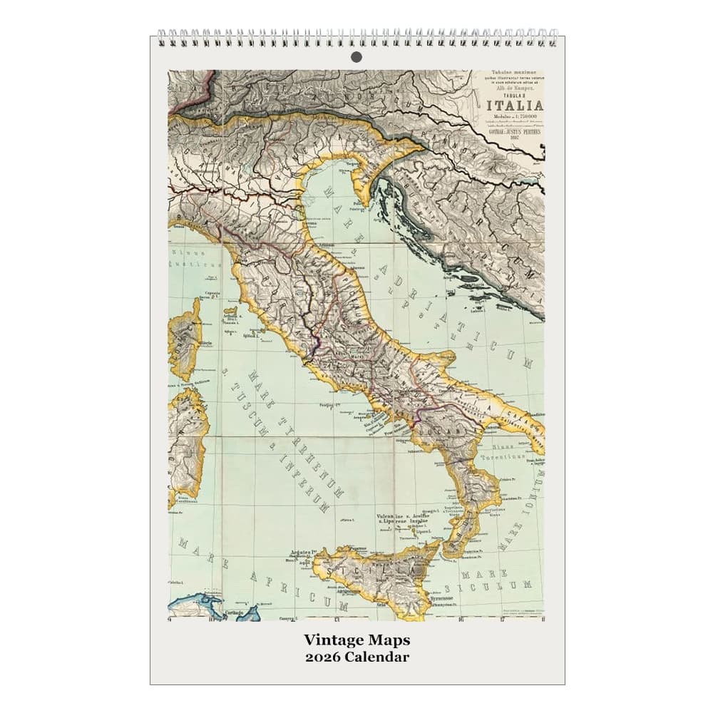 Vintage Maps Poster 2026 Wall Calendar Main Product Image