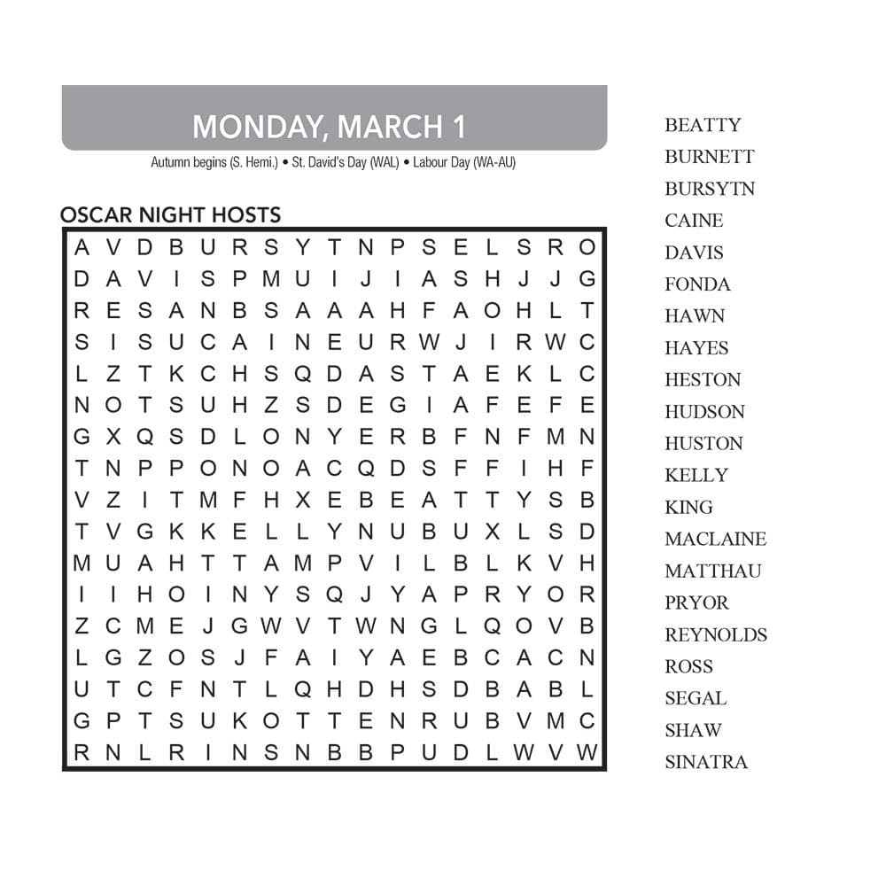 Word Search 2027 Desk Calendar Second Alternate Image