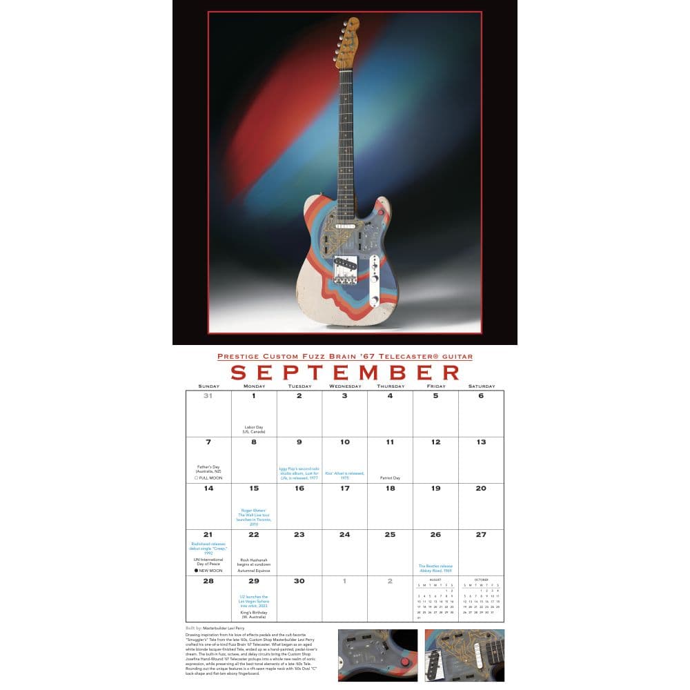 Fender Custom Shop Guitar 2025 Wall Calendar Third Alternate Image width=&quot;1000&quot; height=&quot;1000&quot;