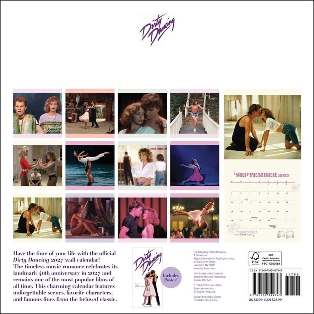 Dirty Dancing 2027 Wall Calendar First Alternate Image