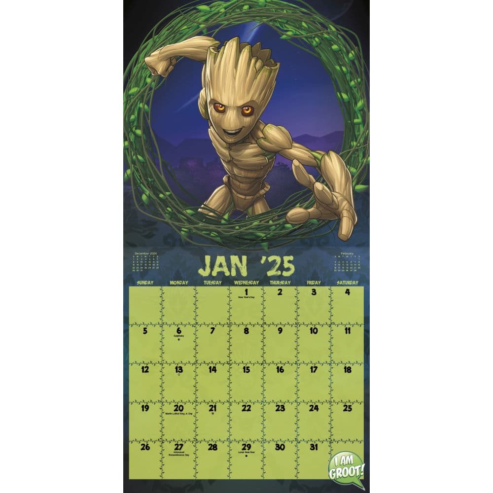 Marvel Groot 2025 Wall Calendar Alt2