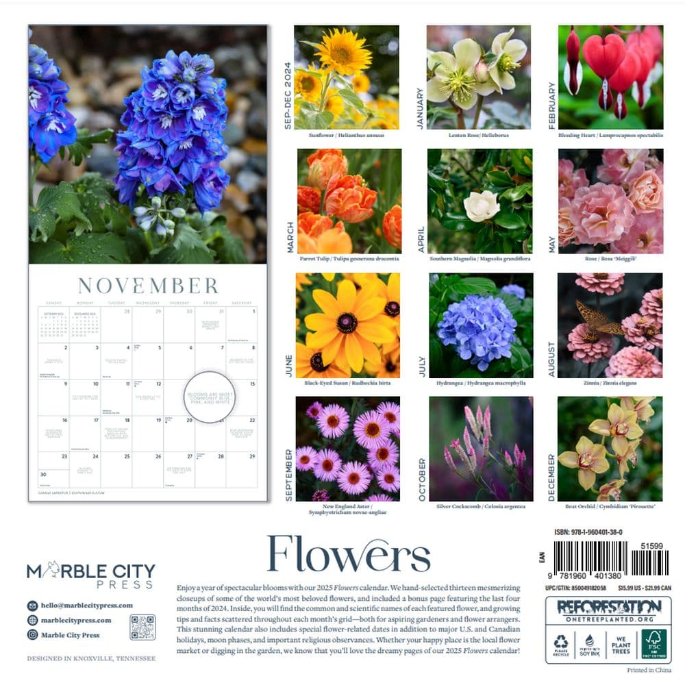 Flowers 2025 Wall Calendar First Alternate Image width="1000" height="1000"