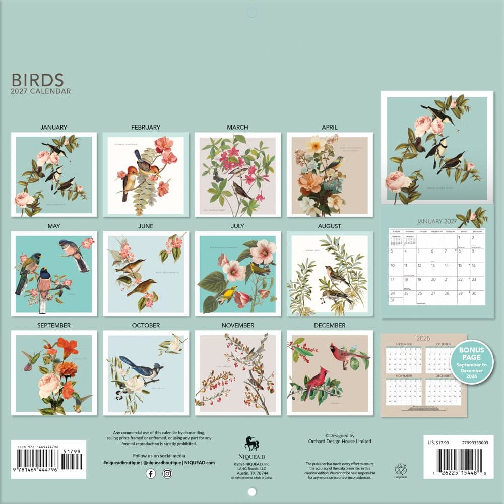 Birds 2027 Wall Calendar First Alternate Image