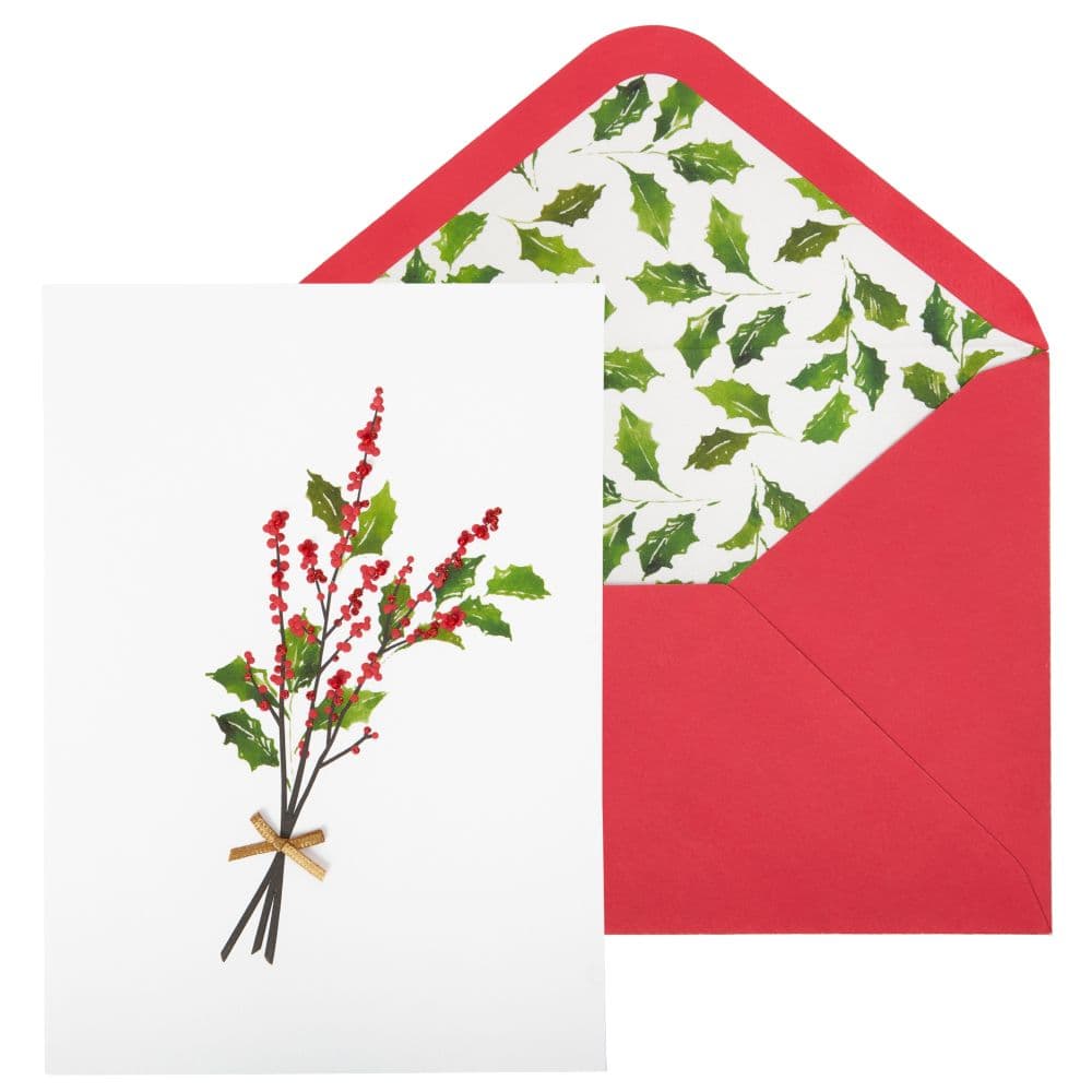 Holly Branch Christmas Card