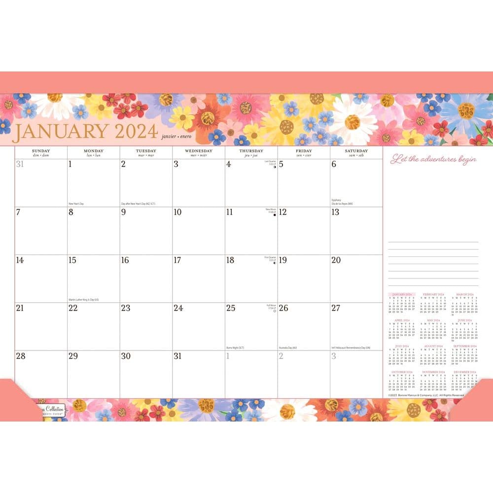 Year to Bloom Bonnie Marcus 2024 Desk Pad Main Product Image width=&quot;1000&quot; height=&quot;1000&quot;