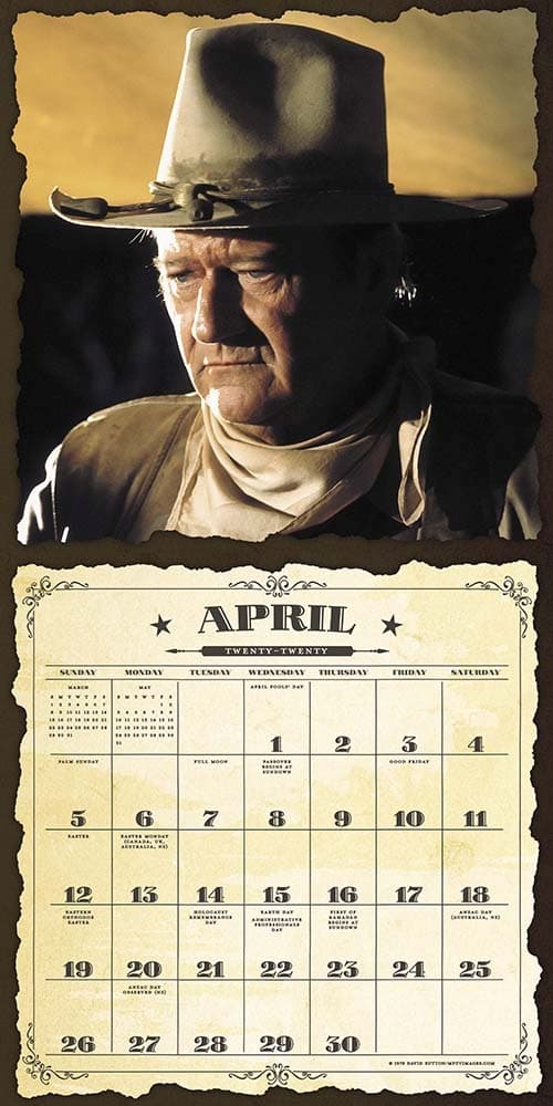 John Wayne Wall Calendar