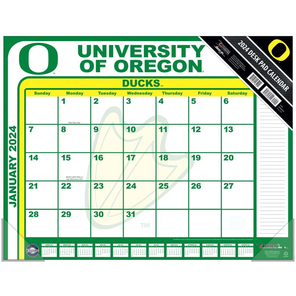 Oregon Ducks 2024 Desk Pad Main Product Image width=&quot;1000&quot; height=&quot;1000&quot;