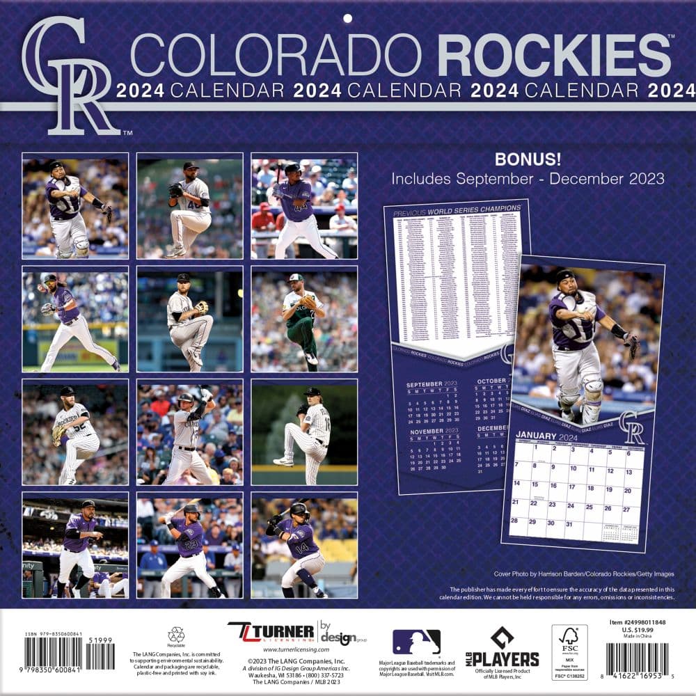 Colorado Rockies 2024 Wall Calendar