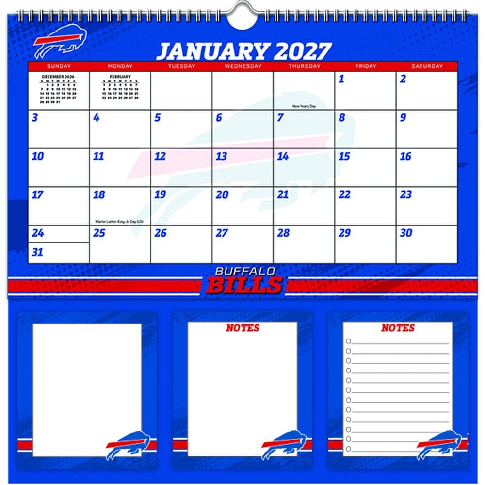 image NFL Buffalo Bills 2027 Memomate Spiral Wall Calendar Main Product Image