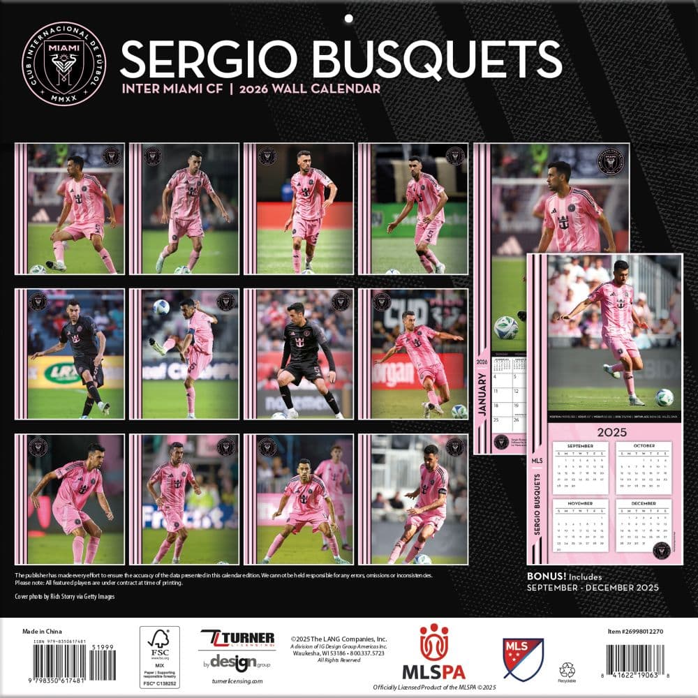 Sergio Busquets 2026 Wall Calendar First Alternate Image