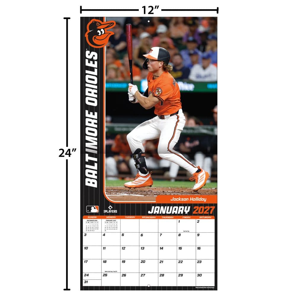 MLB Baltimore Orioles 2027 Wall Calendar Fourth Alternate Image